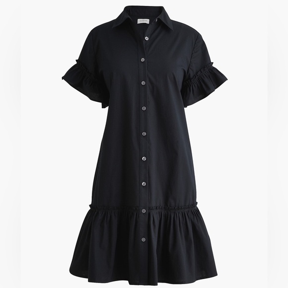 J Crew Factory Ruffle-sleeve mini shirt-dress - Picture 3 of 4
